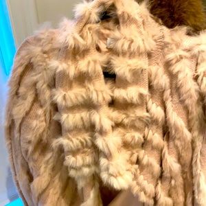 Patrizia Pepe light pink real fur cardigan size 0